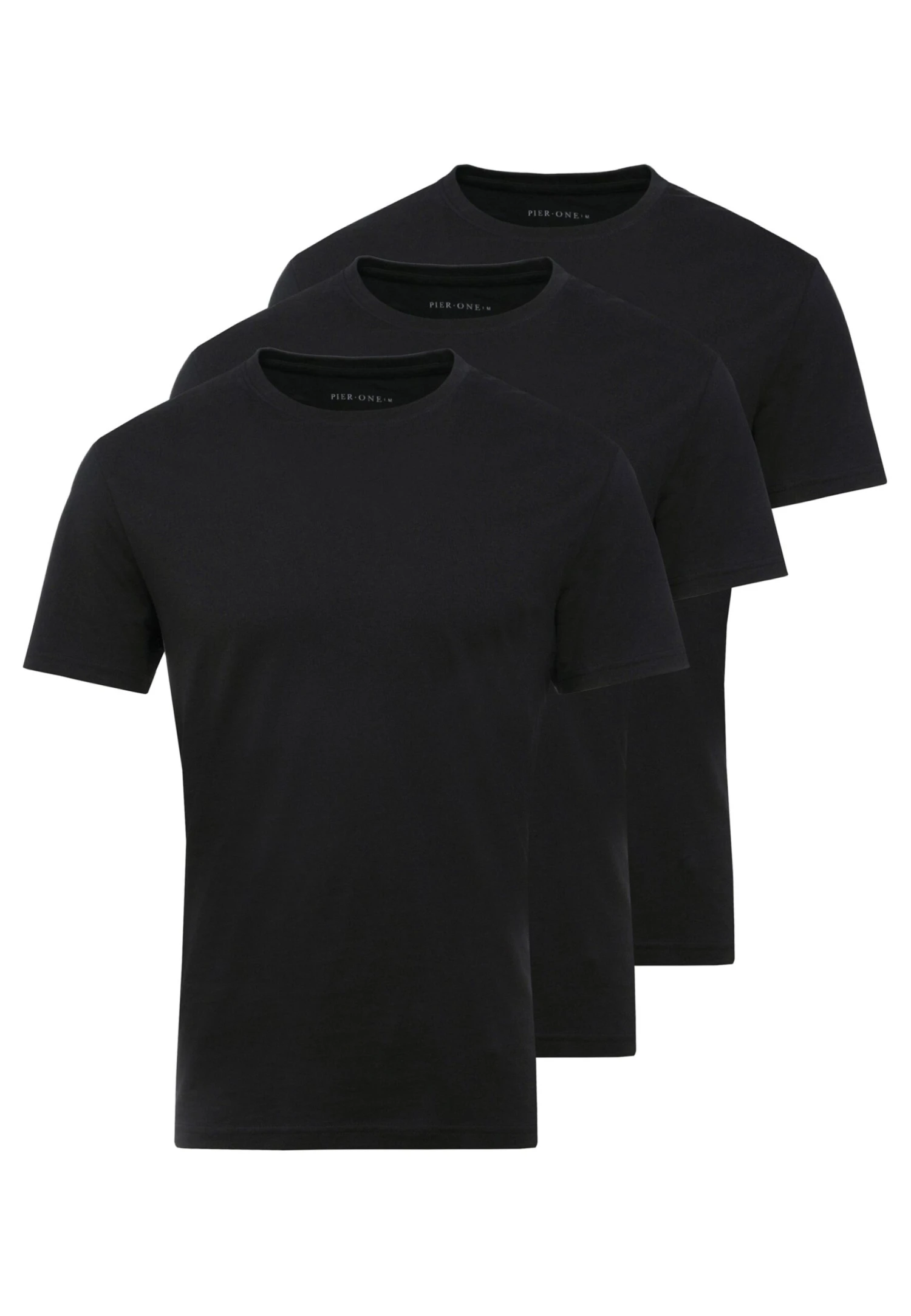 Pier One 3 Pack - Camiseta Básica - Black 6 Pier One 3 Pack - Camiseta Básica - Black - Imagen 4