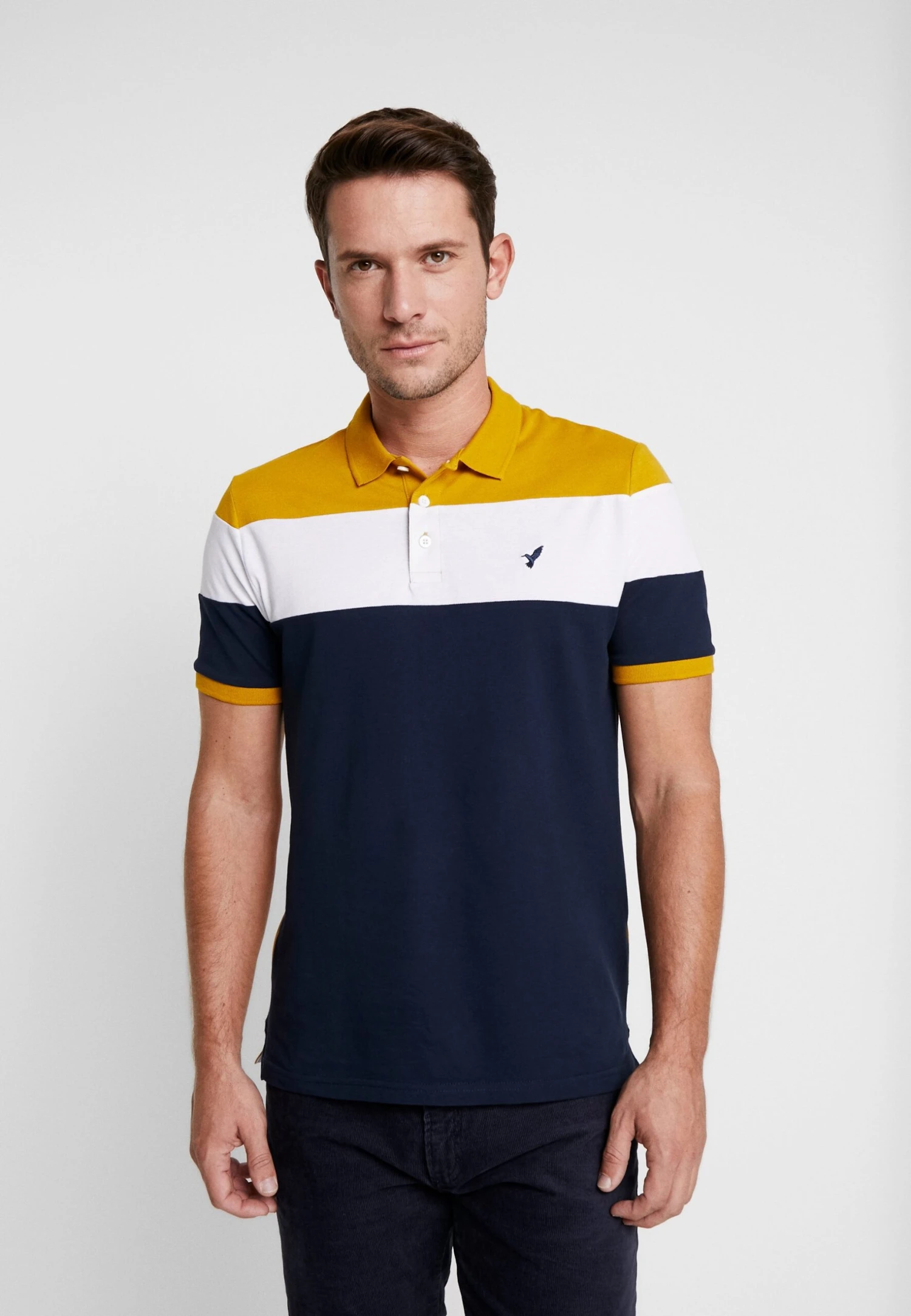 Pier One Polo - Dark Blue/Mustard 3 Pier One Polo - Dark Blue/Mustard