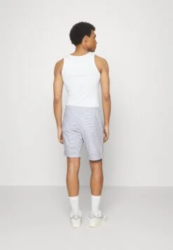 Pier One Pleated Seersucker Short - Shorts - Blue -Pier One Ventas 0505307b83204187a2876ecbcc2f0c68