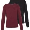 Pier One 2 Pack- Jersey De Punto - Black/Bordeaux -Pier One Ventas 0560ab89afbf4b329d7f552a3e377cae