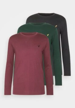Pier One 3 Pack Unisex- Camiseta De Manga Larga - Black/Bordeaux/Dark Green -Pier One Ventas 11266ccfab134789a780f8985789fef2