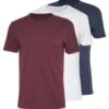 Pier One 3 Pack - Camiseta Básica - Mottled Bordeaux/White/Blue -Pier One Ventas 1a1b68220b7042e3b86fe00c310634af