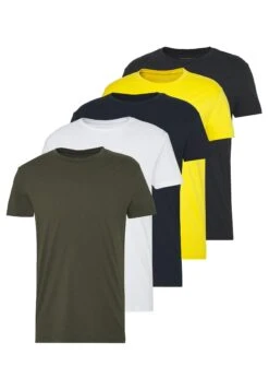 Pier One 5 Pack - Camiseta Básica - Olive/ White/ Navy /Yellow /Black -Pier One Ventas 1b9164789150411d82264f1147f53451