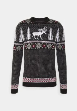Pier One Wintery Christmas Jumper- Jersey De Punto - Black