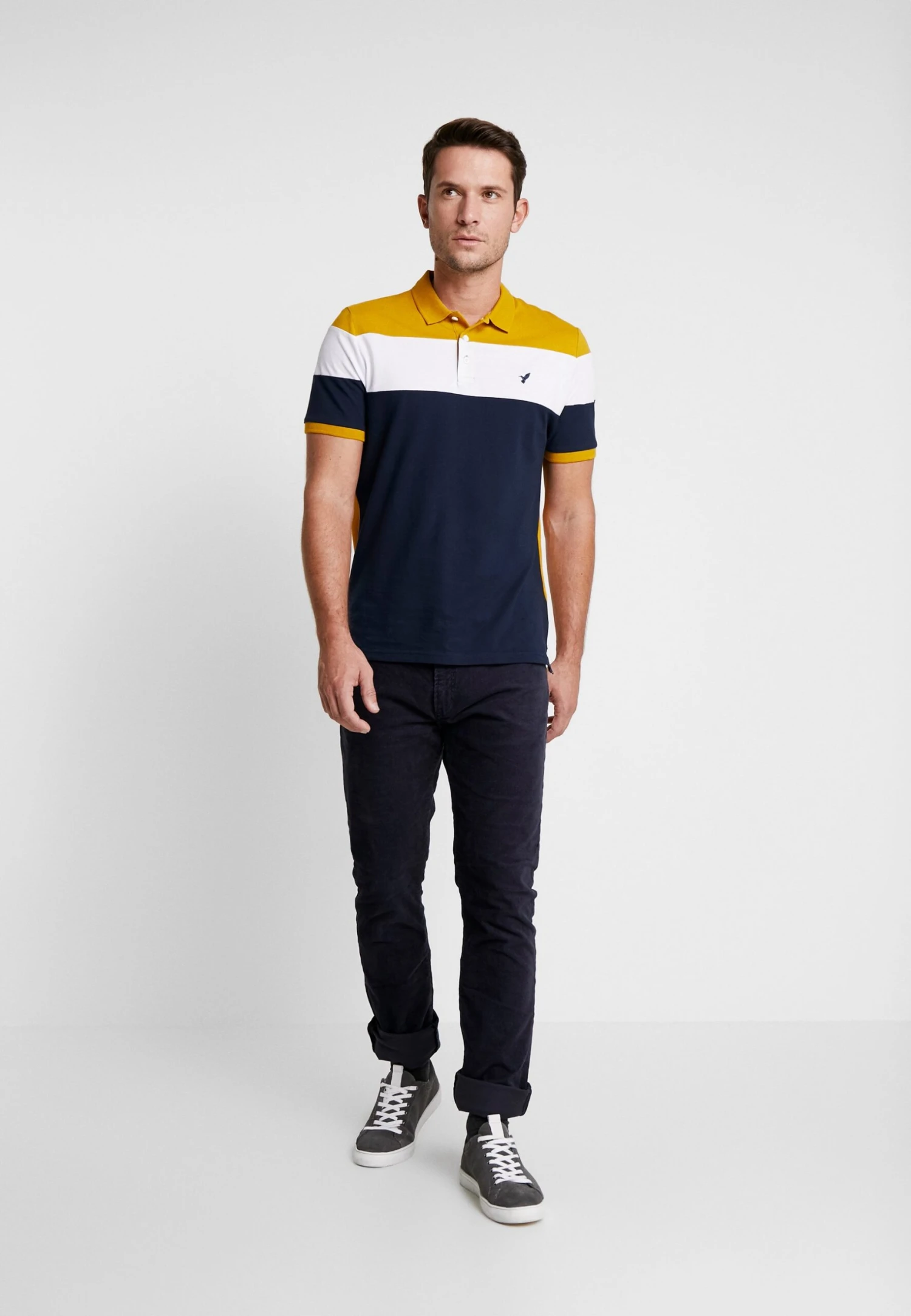 Pier One Polo - Dark Blue/Mustard 4 Pier One Polo - Dark Blue/Mustard - Imagen 2