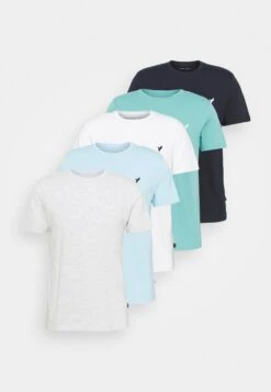 Pier One 5 Pack - Camiseta Básica - Light Grey - 101_White - 001_Green - 602 -Pier One Ventas 3fe4ededb7e446c69186309619c33f40
