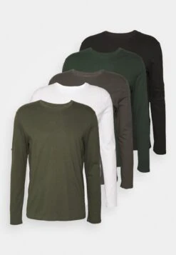 Pier One 5 Pack - Camiseta De Manga Larga - White/Dark Green/Light Green/Black -Pier One Ventas 4c3811fac32e4b768fcbe2cc292dd8b9