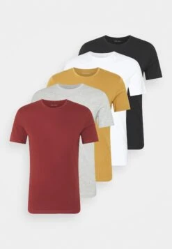 Pier One 5 Pack - Camiseta Básica - Brown/White/Black -Pier One Ventas 5678841ae5a9410890b230c08f47da25