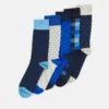Pier One 5 Pack - Calcetines - White/Blue/Dark Blue