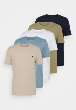 Pier One 5 Pack - Camiseta Básica - Beige/White/Light Blue -Pier One Ventas 66878d61f9284197b4395faece75418c
