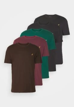 Pier One 5 Pack - Camiseta Básica - Bordeaux/Dark Green/Dark Blue -Pier One Ventas 695ee0a9459c4064b966a3f795bf7133