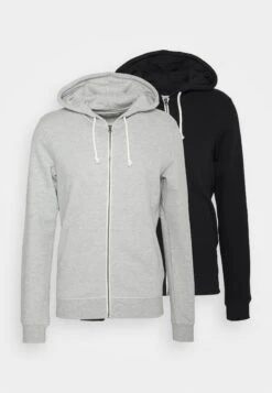 Pier One 2 Pack - Sudadera Con Cremallera - Black/Mottled Light Grey -Pier One Ventas 96d9cf5cbbb34311a60124bf9c8100fc