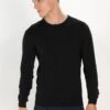 Pier One Basic Crewneck - Jersey De Punto - Black