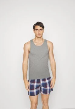 Pier One Rib Vestlue - Camiseta Interior - Grey/White/Blue