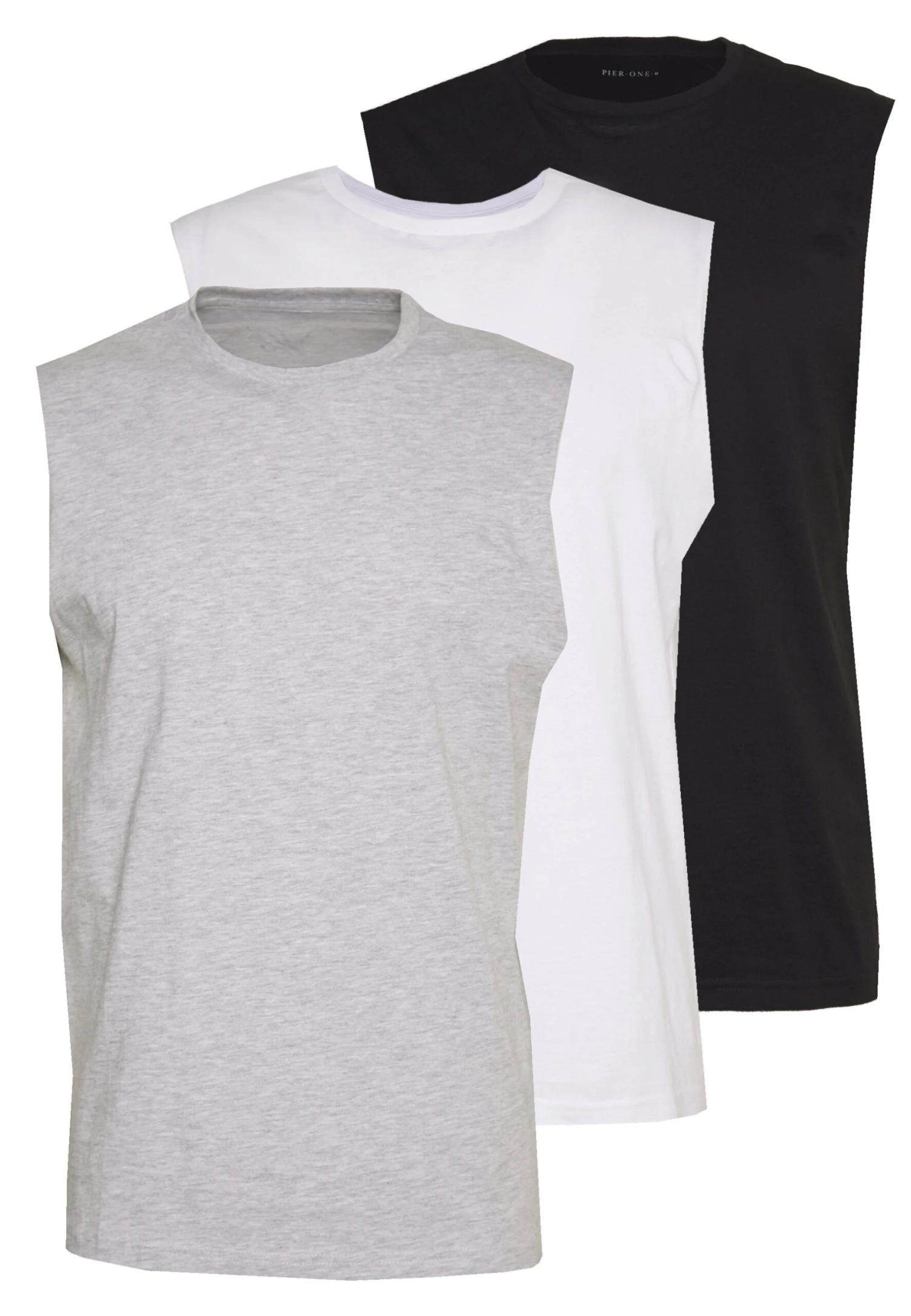 Pier One 3 Pack - Camiseta Básica - Grey/White/Black 9 Pier One 3 Pack - Camiseta Básica - Grey/White/Black - Imagen 7