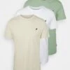 Pier One Birdie - Camiseta Básica - White/Off-White/Green