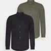 Pier One Linen Mix 2 Pack - Camisa - Black/Olive -Pier One Ventas bcb4b881f5a6476091bc9f032480cc5d