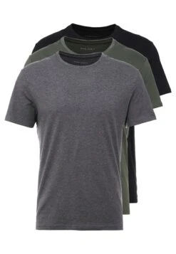 Pier One 3 Pack - Camiseta Básica - Black/Grey/Green -Pier One Ventas df840033a7f04afda15f16c48ba7762b