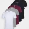 Pier One 5 Pack - Polo - Black/White/Bordeaux/Navy/Gray Marl -Pier One Ventas e7f3b5380f9d45399476922a034db884