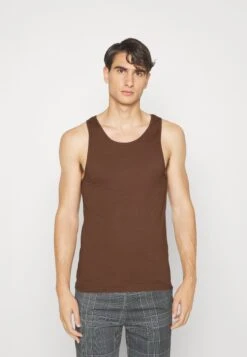 Pier One 3Pck Skin Tone Rib Vest- Camiseta Interior - Brown