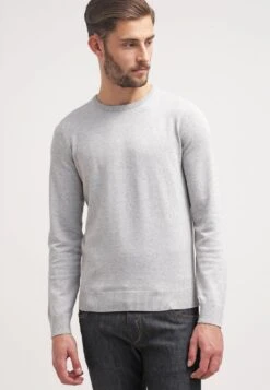 Pier One Basic Crewneck - Jersey De Punto - Light Grey